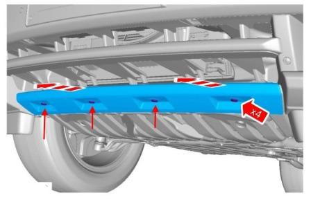 the scheme of fastening of the front bumper Land Rover Range Rover III (2002-2012)